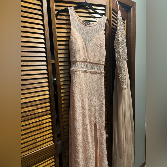 City Studios Lace Prom Dress in Light Pink - Picture 1 of 2
